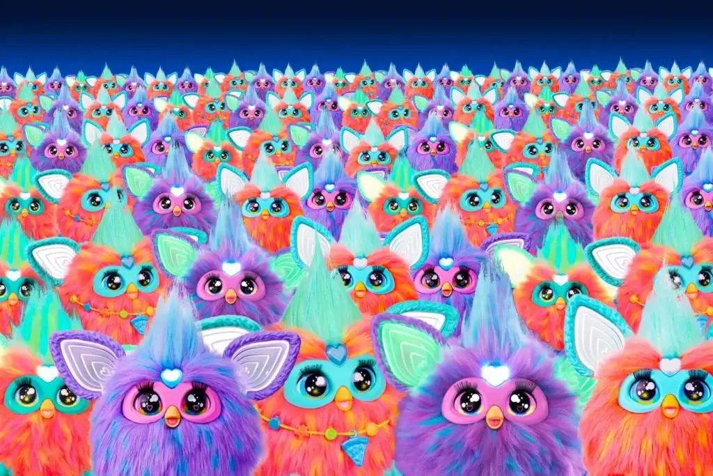 Furby 25th anniversary relaunch featuring retro toy nostalgia marketing appealing to cross-generational audiences
